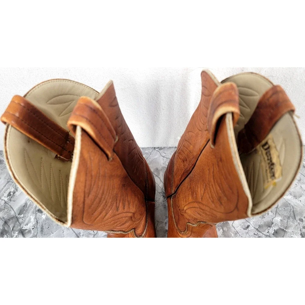 Vintage Dexter Tan Leather Cowboy Western Boots Men’s 9
